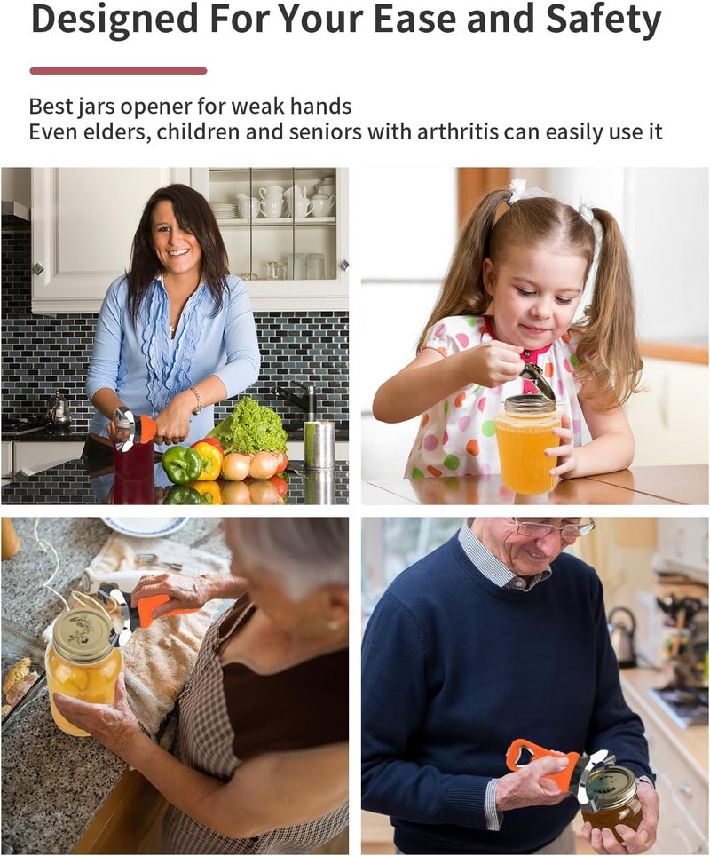 CYDW Mason Jar Opener Tool with No Lid Dents or Damage, Can Opener Manual Multi-Purpose, Easy Twist Manual Handheld Top Remover Utensil, Canning Supplies Tools and Bottle Opener, Made For Lifetime - Image 5